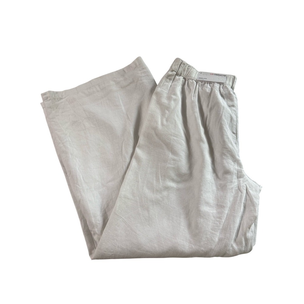 Liz Claiborne White Wide-Leg High-Rise Pants size 8